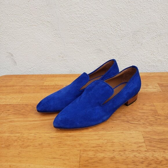 Thelma The Town Blue Suede Slipper in Lapis - Picture 3 of 12